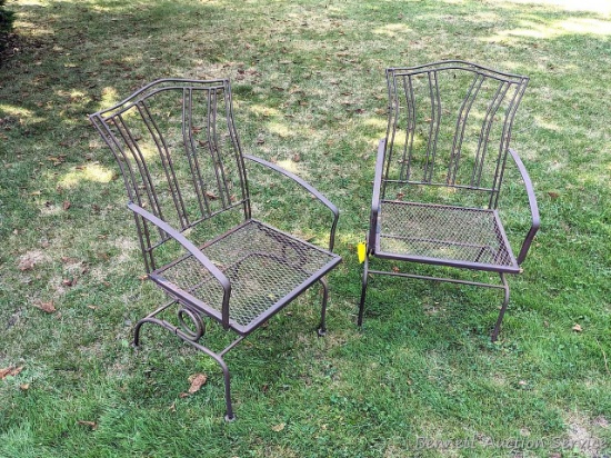 Pair of spring rockers are sturdy and in good condition. Great yard chairs.