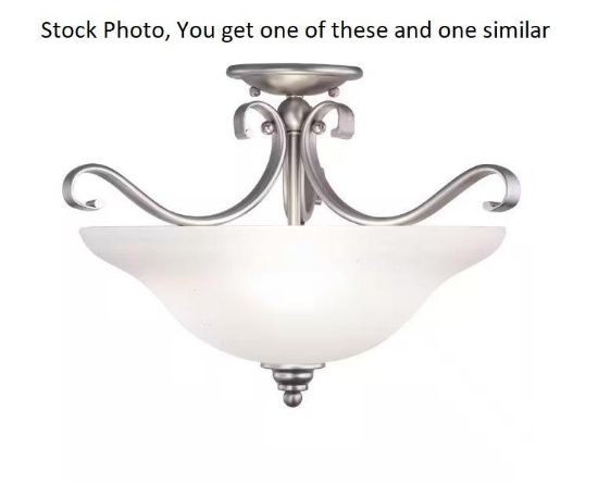 Two Vaxcel light fixtures, are model numbers CF3517BN, and CF35716RBZ/B and appear to be NIB.