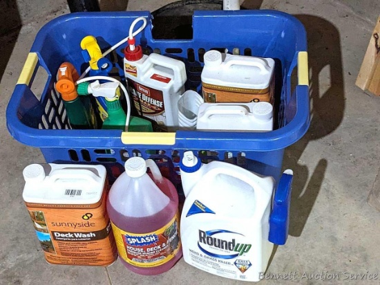 Sunnyside Deck Wash (one mostly full one mostly empty), Round Up, Car Wash, RainX Spot Free Rinse,