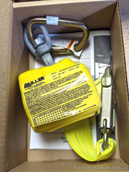 Miller Model 8327 retractable lanyard for roofing or framing.