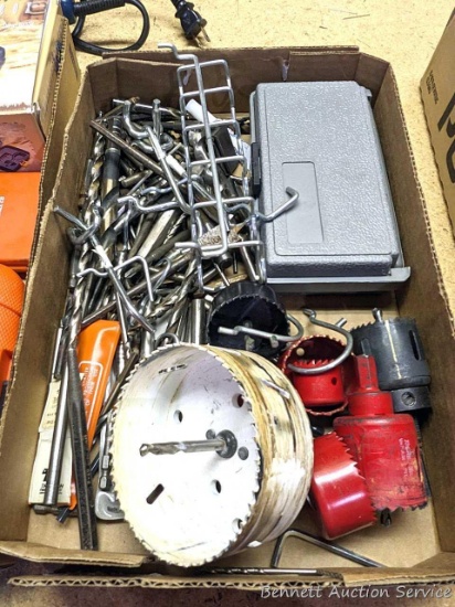Hole saws up to 4", drill bits, spade bits, more.