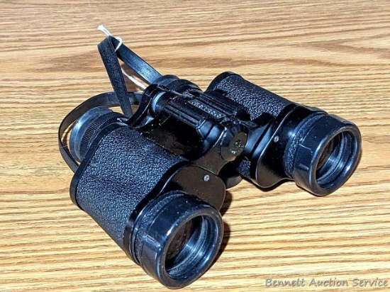Jason Mercury 7x35 wide angle lens binoculars are about 5" long and bright. Focus mediocrely.