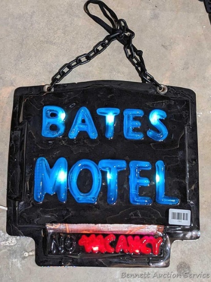 16" wide Bates Motel sign lights up.