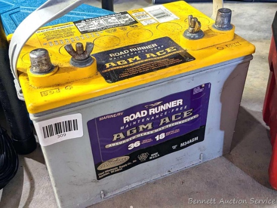 Road Runner AGME Ace battery is 10" x 6" x 7" tall.
