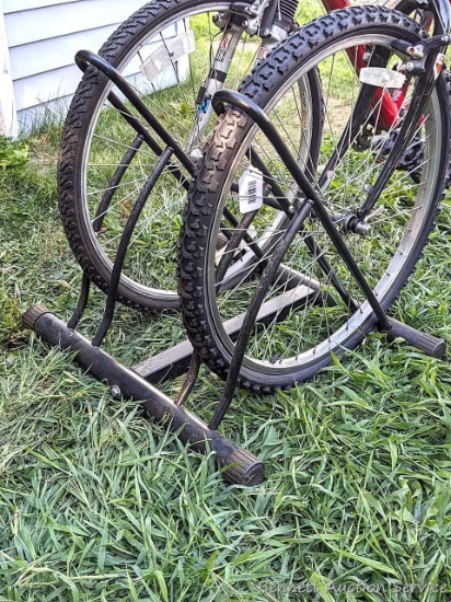 Dual bike rack or bike holder measures 24" x 22".