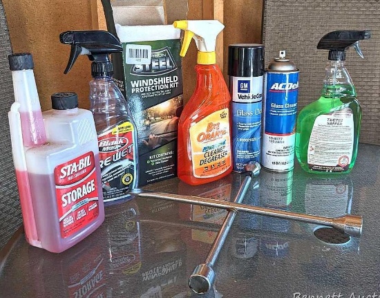 Full and partial automotive supplies including Sta-Bil Storage fuel stabilizer, TireWet, Tec702