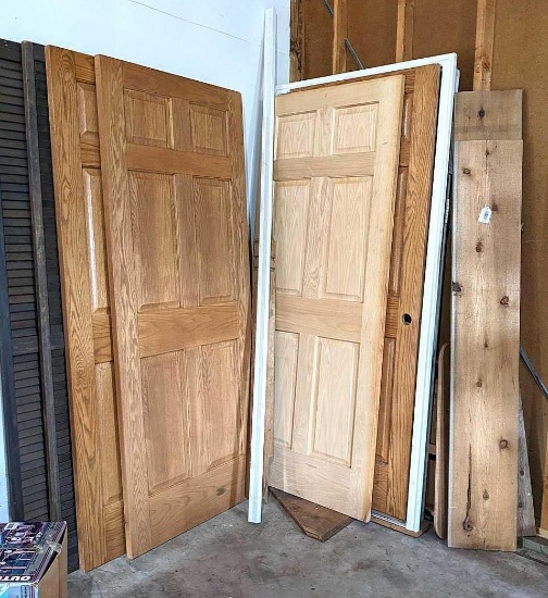Home supplies including 32" interior doors; 32" exterior door with frame; trim; louvered closet