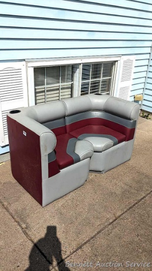 Pair of pontoon boat seats could easily be repurposed. Each is approx. 26" x 26" x 30" high and have