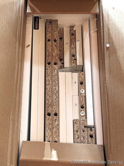 Wayfair WoodyHome white shelf unit to be assembled all in original shipping package.