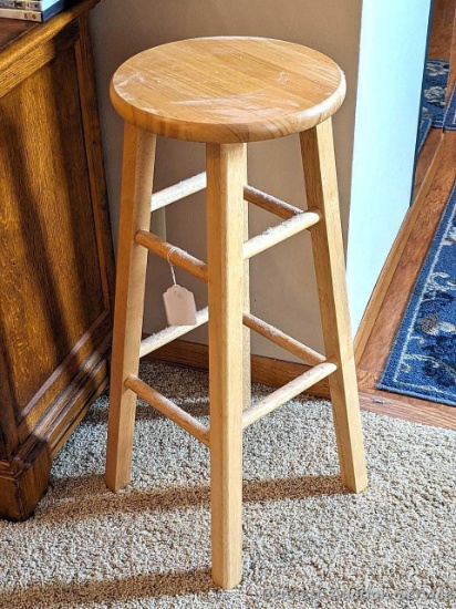 29" tall wooden stool is in good condition.