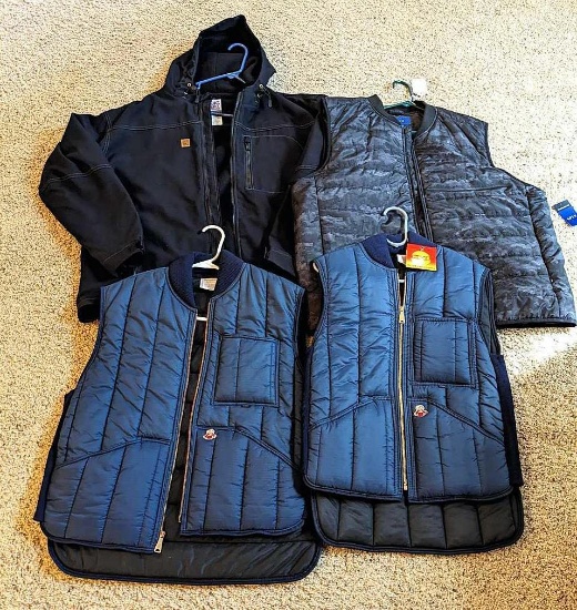 Big Bill brand workwear jacket is size 2XL, plus an Apt. 9 puffer-style vest, new with tags, size