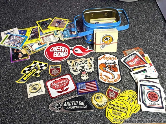 Vintage patches including Ariens, Arctic Cat, Tiger, Morning Glory, Packers, more; late 1980s