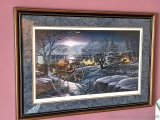 Beautiful framed, matted, signed and numbered print by Terry Redlin entitled 'Hometown' comes with
