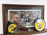 Nicely framed and matted, signed and numbered Green Bay Packers Brett Favre print by Andrew Goralski