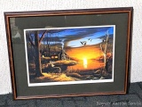 Quiet Time framed and matted print by Leo Stans.  Whitetails Unlimited.
