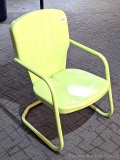 Neat green lawn chair is in good condition and about 21