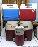 Coleman PolyLite2 drink coolers; two Igloo lunch size coolers, more.