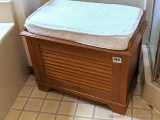Hamper cabinet or bench with cushion measures 26