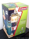 New in box Coleman Deluxe PerfectFlow lantern with carry case in original box.