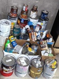 Tractor and implement enamel, wood stain, linseed oil, paint, butane fuel, spray paint, ceiling