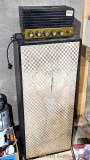Speaker box with top piece is about 4' overall.