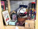 Christmas supplies as pictured incl Northwoods themed moose ornaments, Green Bay Packers and other