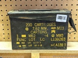 Ammo can once held 200 rounds of 7.62mm. Measures 11