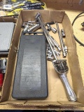 Craftsman and other sockets and extensions, also includes torque wrench.