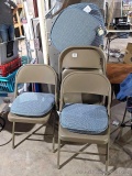 Six steel folding chairs are all in good shape, four chair cushions.