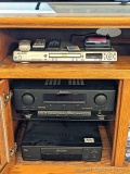 RCA Home Theater VHS player; Magnavox audio video surround receiver; Pioneer MP3 PhotoViewer;