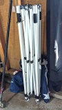 Pop up canopy comes with topper and rolling tote bag. Canopy looks in good condition, lightly used.