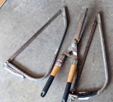 Wallace loppers are 2' long overall; two 2' bow saws.