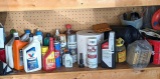 Full and partial automotive and home supplies including motor oi, Heet, carb cleaner, paper towel,