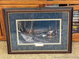 Nicely framed and matted print by Terry Redlin entitled 'Evening with Friends'. Measures approx. 21