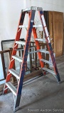 6' fiberglass step ladder is sturdy and in good condition.