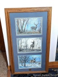 Framed Whitetails Unlimited print measures approx. 34