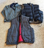 Eddie Bauer lightweight jacket, size men's XL; Eddie Bauer Ebtek vest, men's size XXL; Old Navy