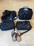 Two American Tourister carry on bags, plus another with wheels for easy travel; Also a tote bag and