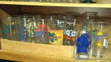 Promotional glasses including Corona, High Life, Miller Lite, MGD, New Glarus, more.