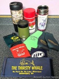 Yeti can coozie; Chevrolet and other travel mugs, soft sided can & bottle coozies; Campbell's Soup