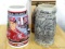 Budweiser 2000 Inaugural Season Dale Earnhardt Nascar beer stein; and a Coors Golden Rails 3rd in a