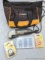 Rockwell SoniCrafter trim saw in bag and includes a variety of blades. Some blades appear to be