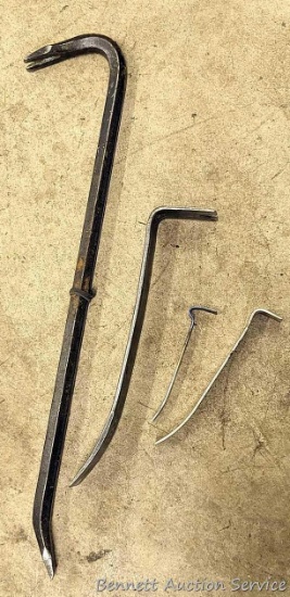 2' Craftsman pry bar; Stanley, Vaughan, other pry bars.
