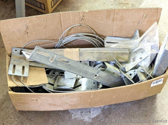 20" box of garage door components and hardware.