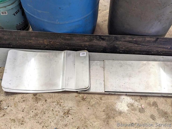 Custom sheared and bent stainless steel pieces. Longest is 10', widest is 1', most or all are around