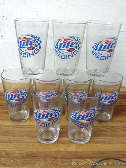 Miller Light Racing beer glasses are all around 6" tall.