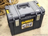 DeWalt ToughSystem stackable contractor-grade lockable tool box with gasketed lid and lift out tray