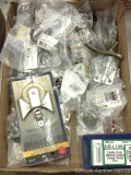 Nice assortment of drawer pulls and knobs, plus decorative chain, barrel latches, machine screws,