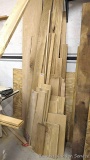 Ash, maple and other hardwoods, plus some red oak veneer plywood. Longest pieces approx. 8-1/2',
