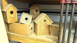 8 birdhouses, largest measures 10
